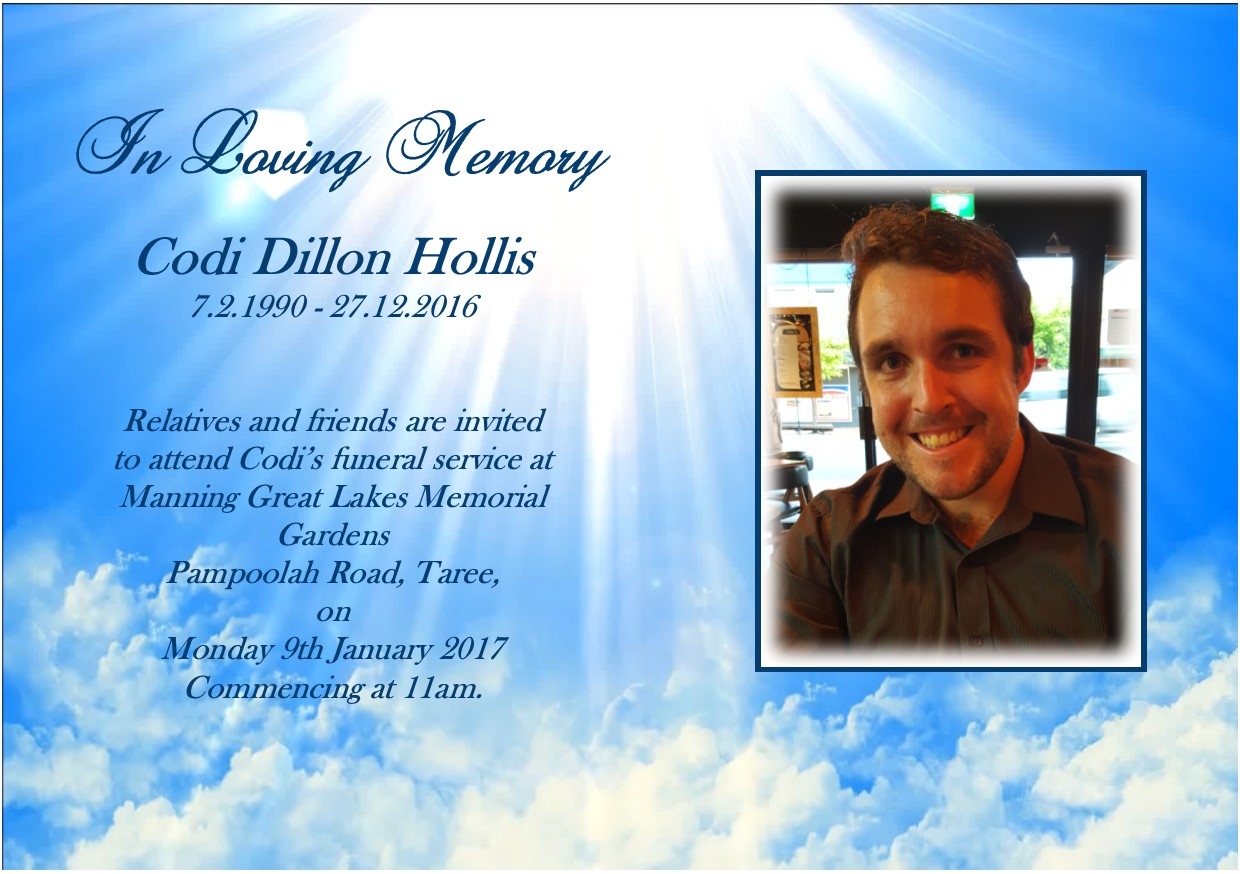 Codi Dillon Hollis Listed By Hutchinson Family Funerals Codi